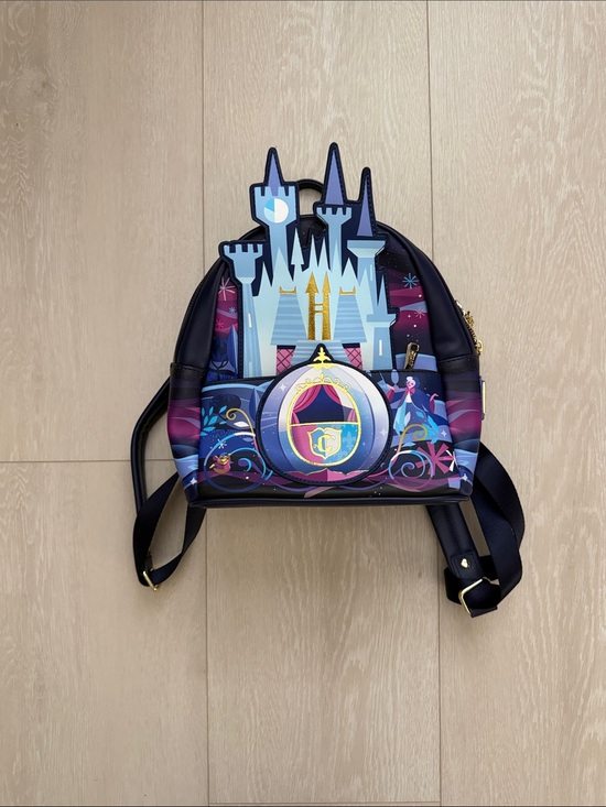 Loungefly Handbags - Loungefly Castle Carriage Mini Backpack - Navy, Light Blue, Purple